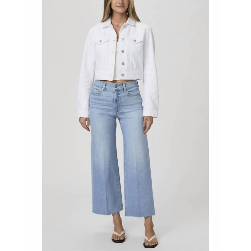 NEW PAIGE chantal classic denim jacket in laundered white